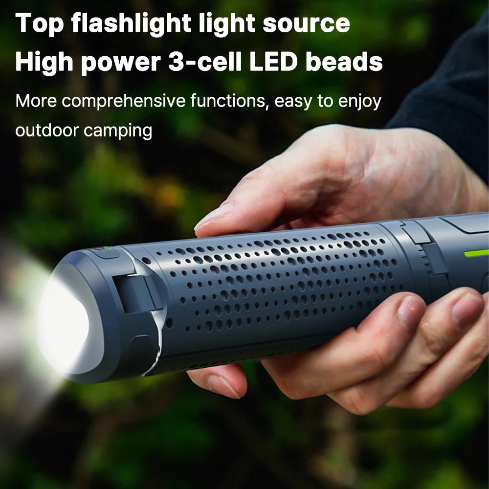 Rechargeable en plein air Portable randonnée Camping pêche lampe de poche télescopique Camping lante