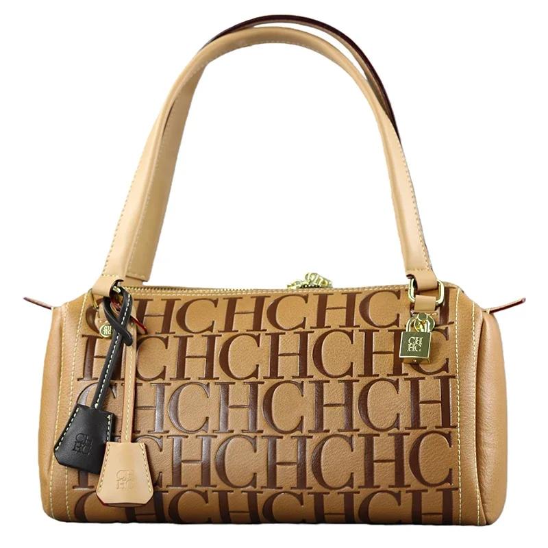Sac à main cylindrique de grande capacité de style vintage 2025, marque CH, mode, lettres en relief,