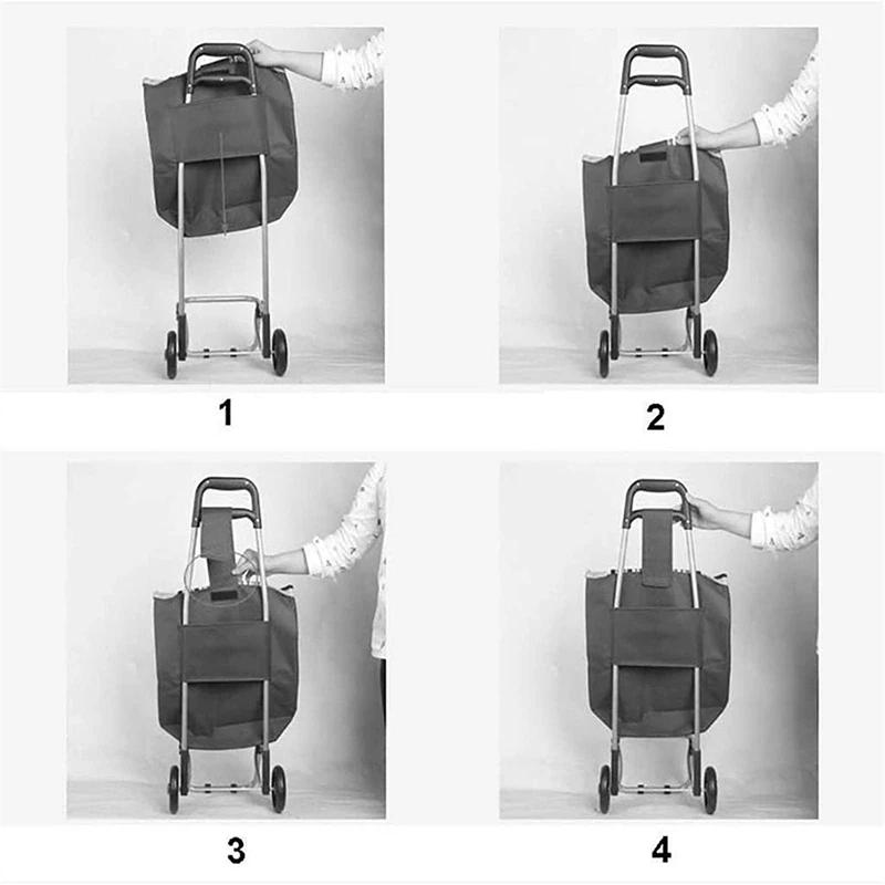 Sac de rangement 72l pour chariot de courses, sac de remplacement avec poches latérales, sac de rang