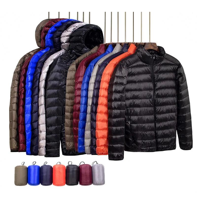Nouvelle marque automne hiver doudoune légère hommes mode à capuche court grand Ultra-mince léger je
