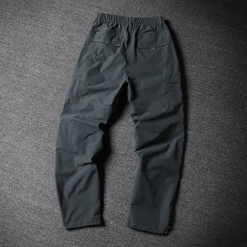 Pantalon cargo multi-poches à jambes larges pour hommes, 1 pièce, taille élastique avec cordon de se