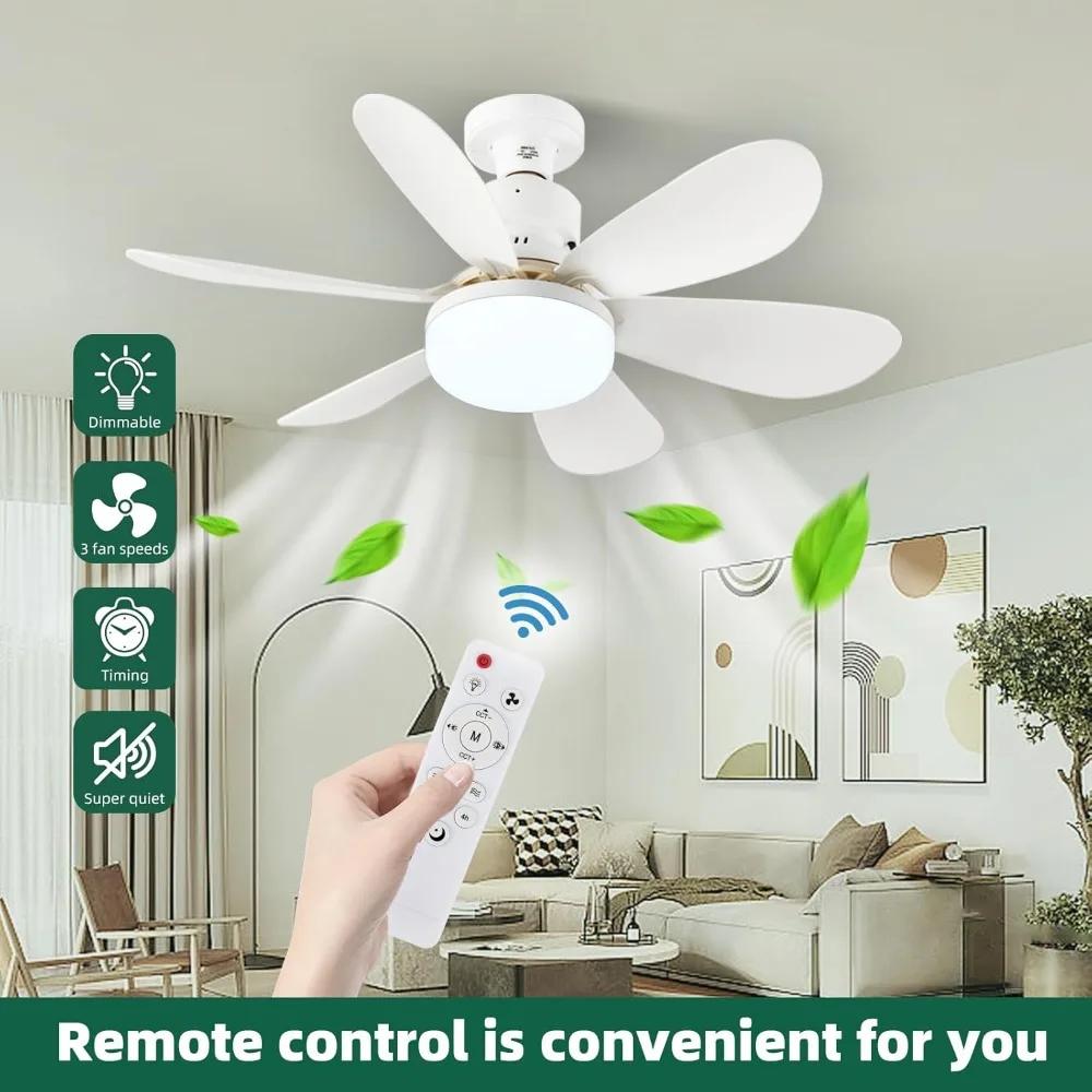 E27 Base LED ventilateur de plafond lumière avec télécommande 85 V-265 V tension 3 couleurs lumières