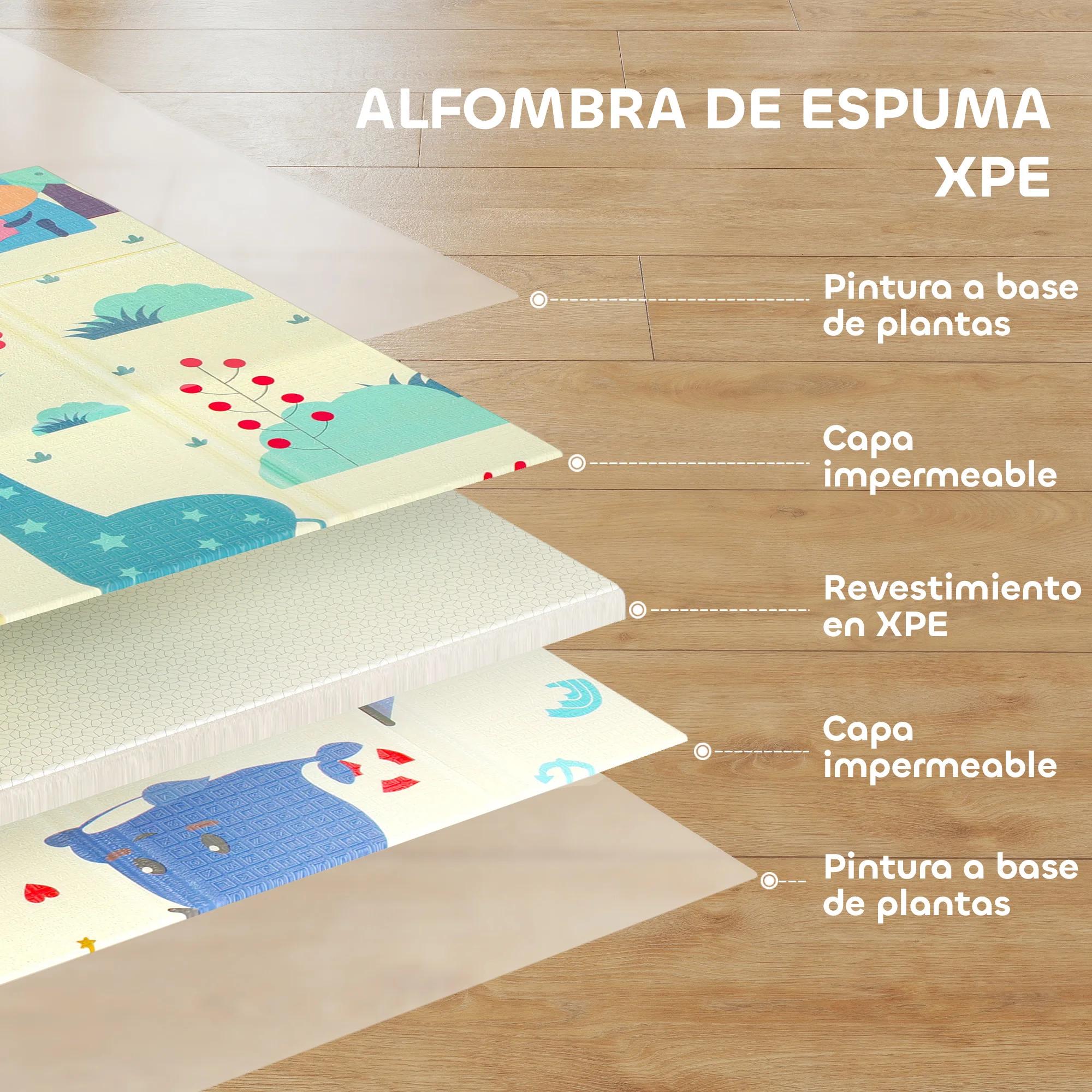 Tapis pour bébé Aiyaplay réversible et pliable, rembourré, 196X176X1.5 cm, double face, imperméable,