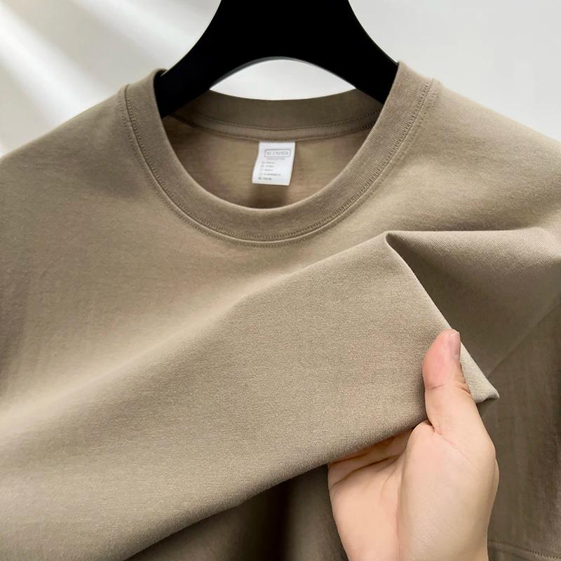 100% coton Été marque haut de gamme hommes manches courtes col rond Fashion Edition Type demi - manc