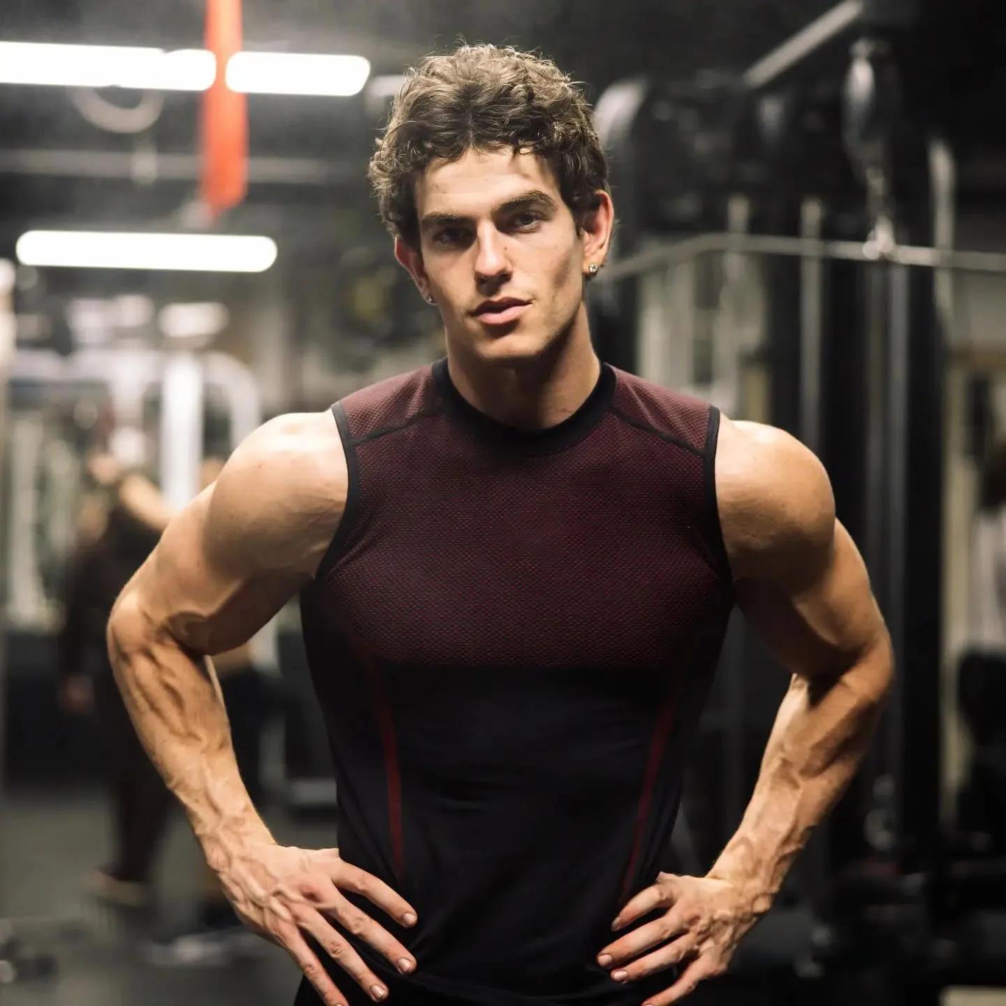 Débardeur Homme Sans Manches Été Séchage Rapide Respirant Haute Élasticité Sans Coutures Fitness Cou