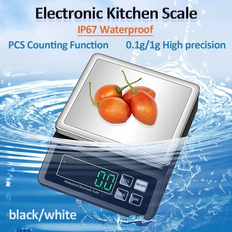 Balance de cuisine Rechargeable IP67, entièrement étanche, 0.1g/1g, électronique de haute précision,