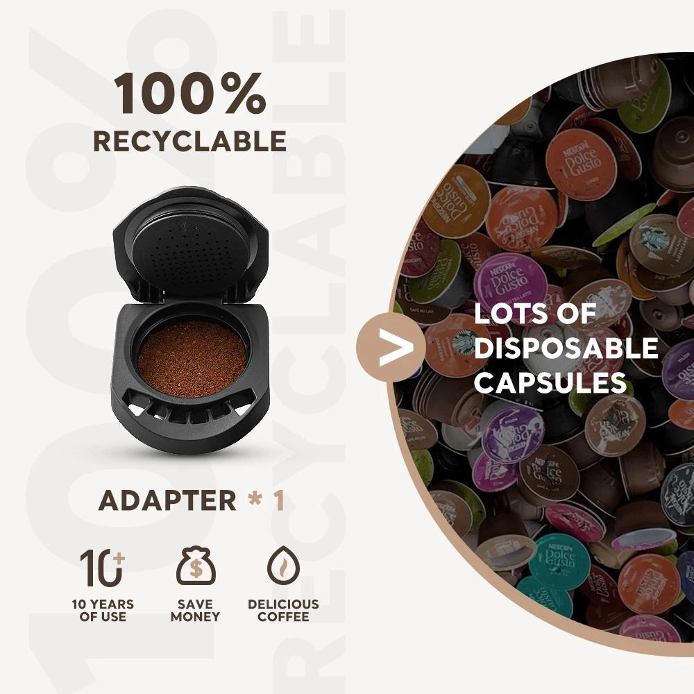Adaptateur de capsules pour Dolce Gusto Crema, capsules originales Nespresso pour Machine à café Dol