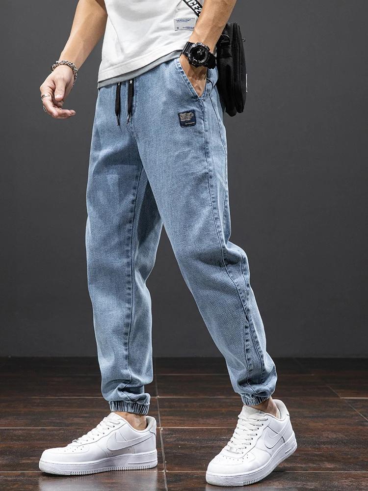 Printemps été noir bleu Cargo Jean hommes Streetwear Denim survêtement pantalon hommes Baggy Harem J