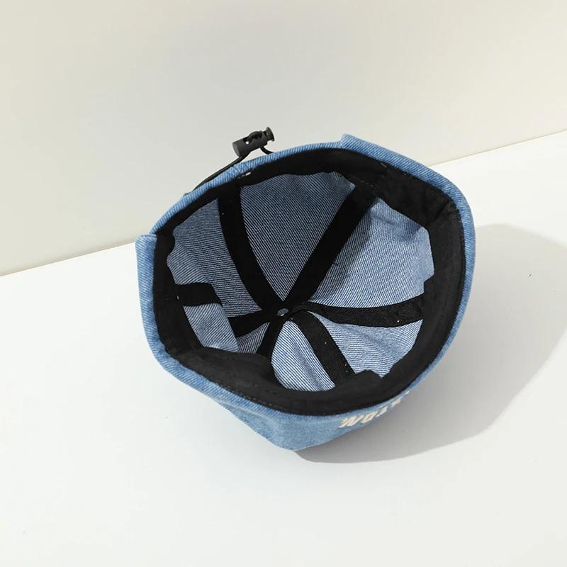 Casquette melon en denim bleu pour enfants, chapeau sans bord pour bébé breton, bonnet de proximité