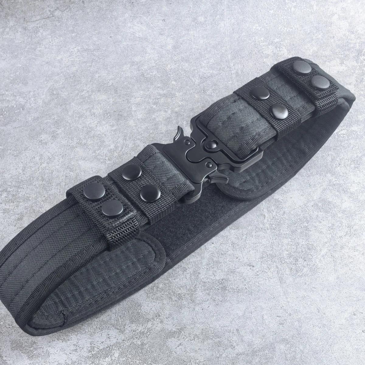 Ceinture tactique en métal Velcro, alpinisme en plein air, Camping, ceinture d'entraînement militair