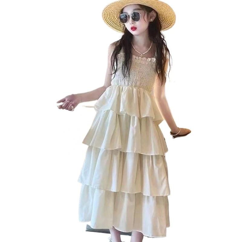 Robes pour filles, couleur unie, robe d'été pour enfant, style décontracté, robes de fête pour enfan