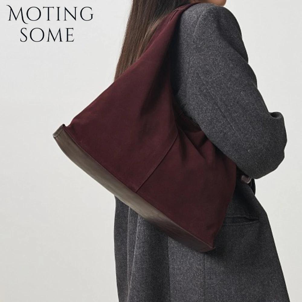 Motingsome Respzed-Sac en daim pour femme, sacs à main de dégager de luxe, fourre-tout décontracté e