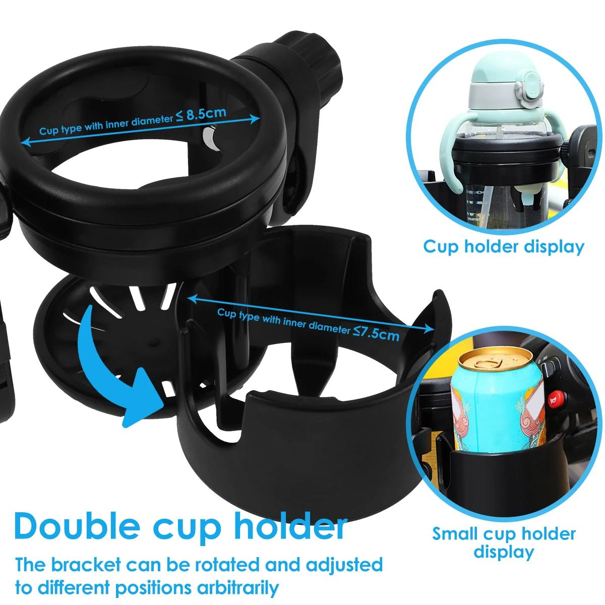 Porte-gobelet universel pour poussette, support de bouteille d'eau 360 ° Support de téléphone rota