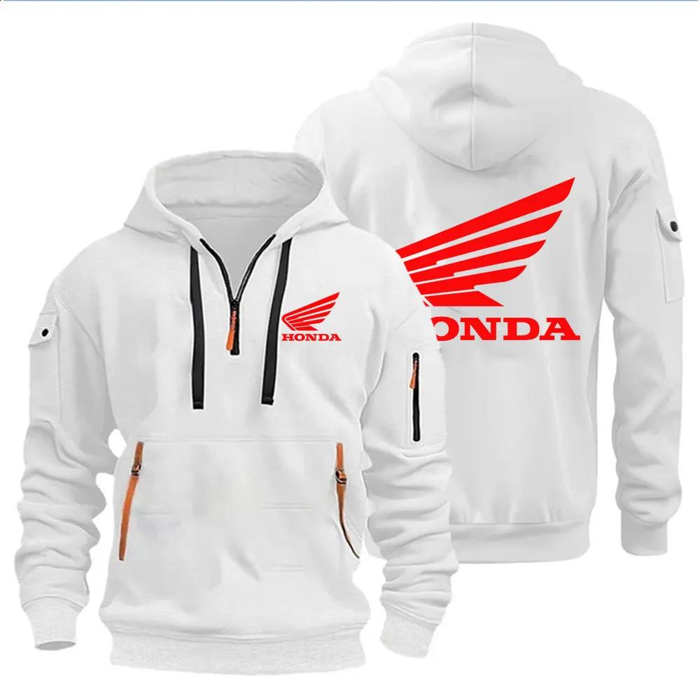 Vêtements pour hommes sweat à capuche veste de moto Honda Wing Logo imprimé sweat pull veste de mota