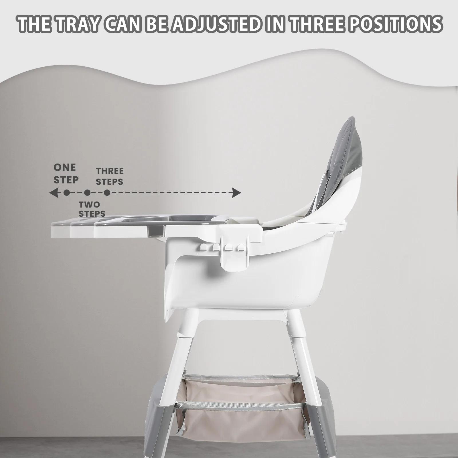 Chaise haute convertible pour bébés et tout-petits, pliable, facile à nettoyer, siège rembourré, rep