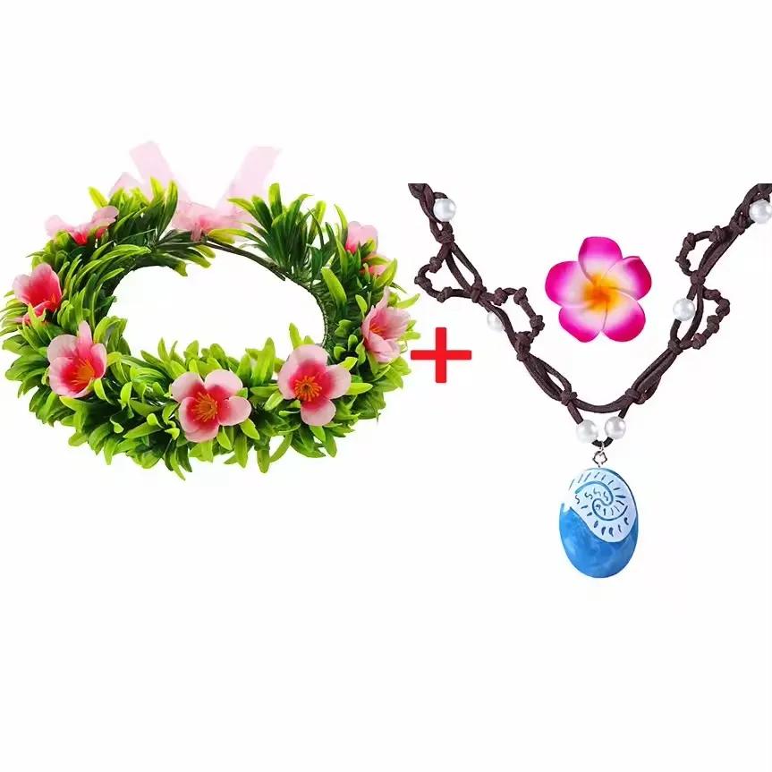 Guirlande de Moana pour filles, couronne de fleurs, coiffure pour enfants et adultes, Costume de pri