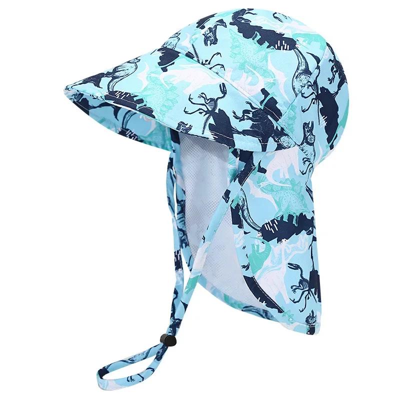 Nouveau Panama été bébé seau chapeau pour garçons filles dessin animé respirant maille enfants plage