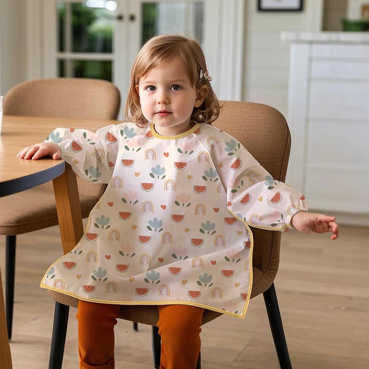 Elinfant – bavoirs imperméables à manches longues pour bébé, bavoirs d'alimentation et d'alimentatio
