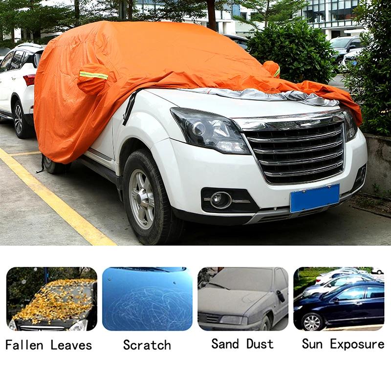 Housse de voiture universelle Orange, Protection UV contre le soleil et la poussière, couverture com