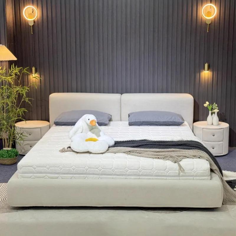 Adultes King Size lit Double rangement de luxe princesse moderne minimaliste cadre de lit filles Cam