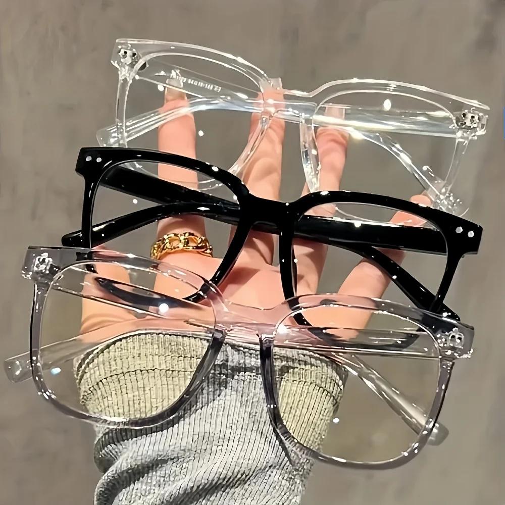 3 paires de lunettes de mode universelles, lunettes à monture carrée, style campus à la mode, montur