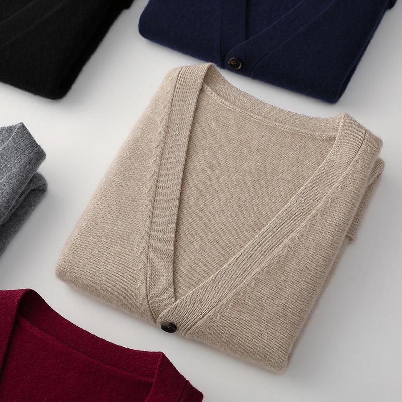 Gilet sans manches tricoté en laine mérinos pour hommes, épaule épaisse, décontracté, Business, chau