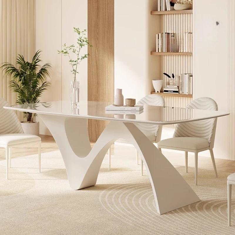Table à manger nordique étanche ovale salon café hospitalité Table à manger pliante cuisine Mesa De