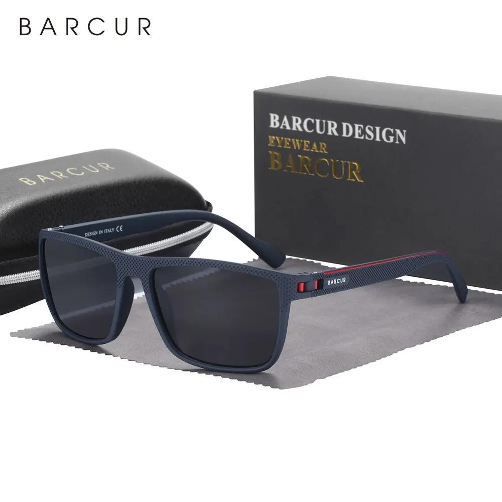 BARCUR Design-Lunettes de soleil polarisées TR90 pour homme et femme, accessoire de sport léger, pro