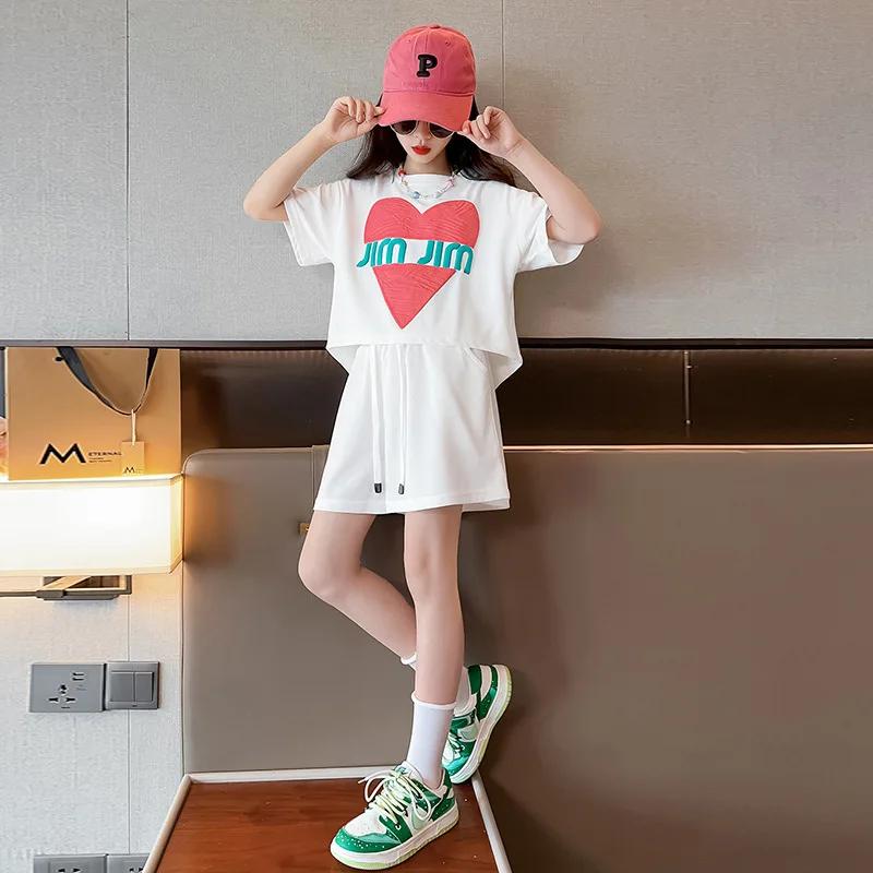 Ensemble vêtements été adolescentes T-shirt manches courtes short imprimé astronomique 2 pièces