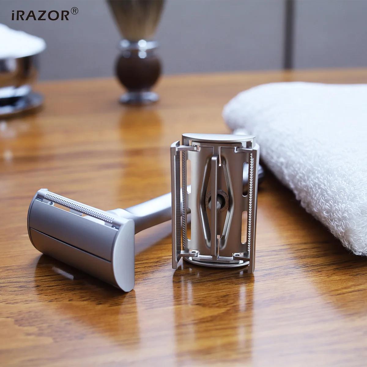 IRAZOR – rasoir de sécurité à Double bord pour hommes, nouveau Design papillon lourd, avec 10 rechar
