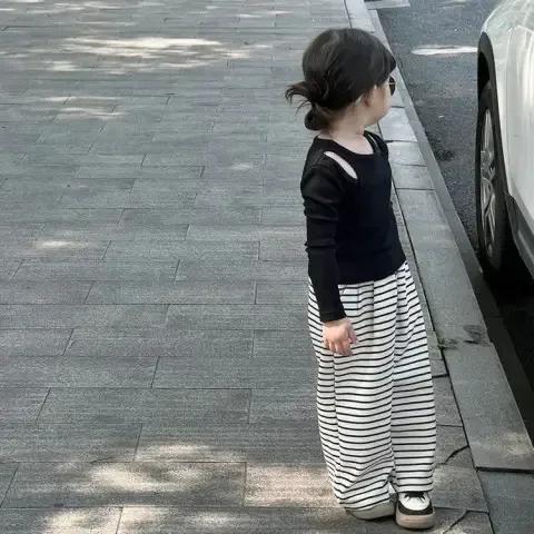 Enfants filles automne tenues infantile bébés filles faux deux pièces manches longues costumes décon