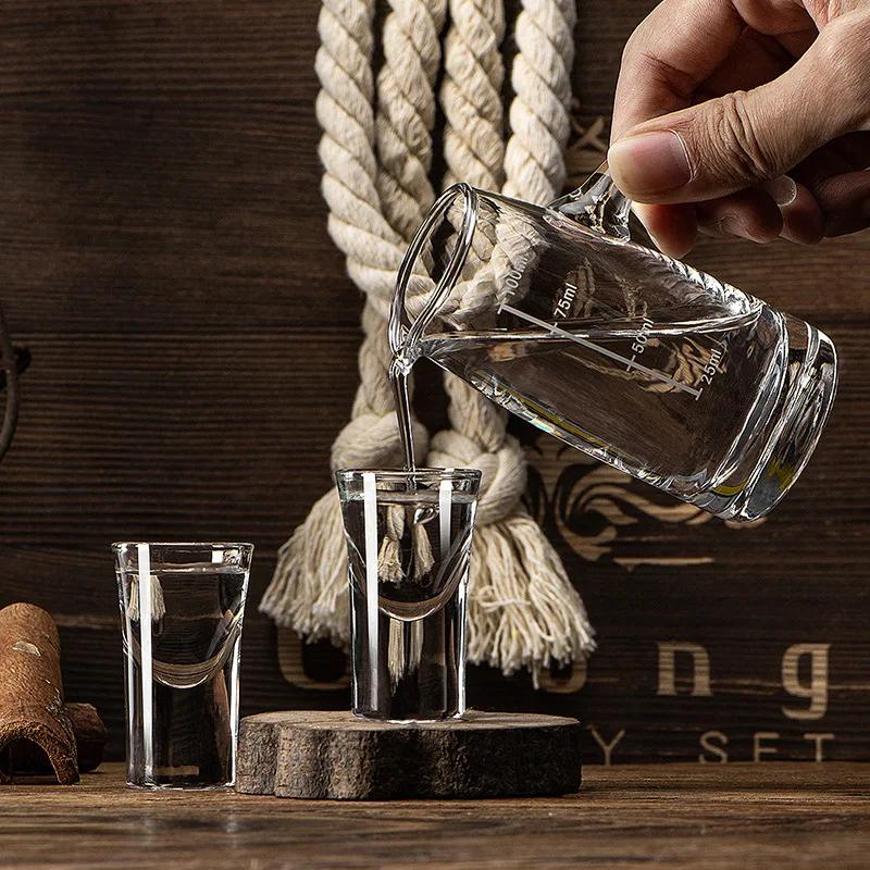 Ensemble de verres transparents de 15ml, 6 pièces, verre à liqueur à fond épais, tasses à balles, pe