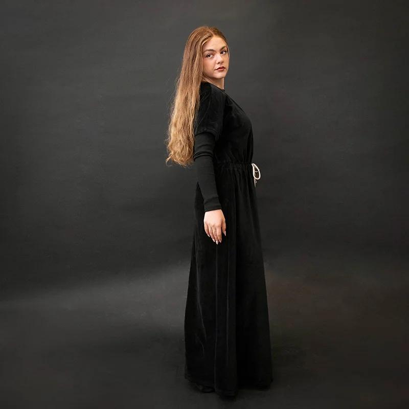 Shabbos adolescent/femme robe hiver robe manches courtes vêtements taille 2 cordon cordes filles noi