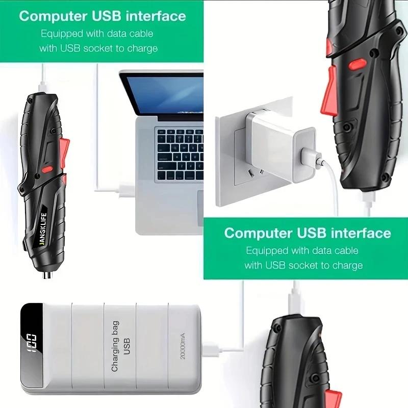 JANGKLIFE tournevis électrique batterie tournevis sans fil Rechargeable puissant Impact tournevis sa