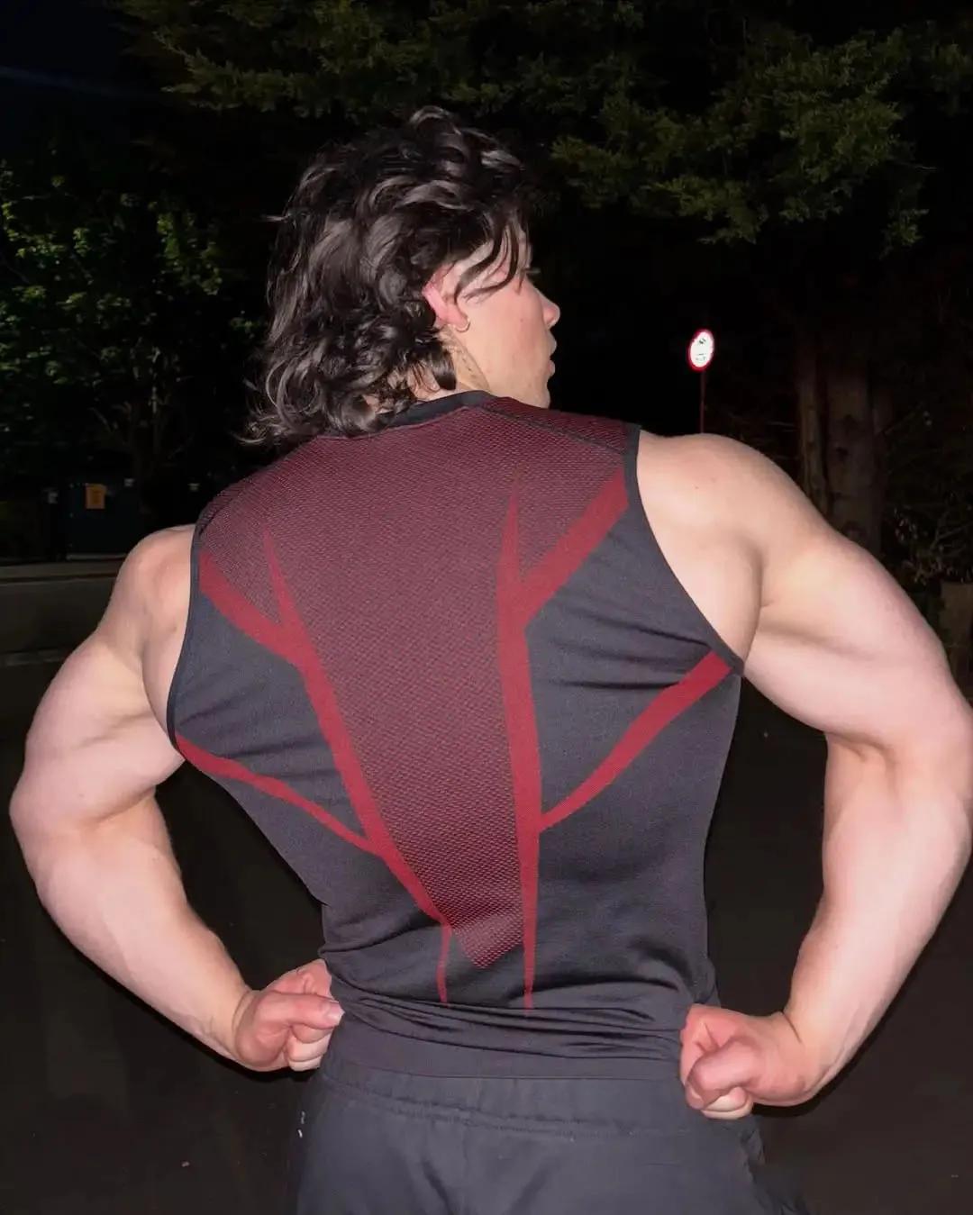 Débardeur Homme Sans Manches Été Séchage Rapide Respirant Haute Élasticité Sans Coutures Fitness Cou