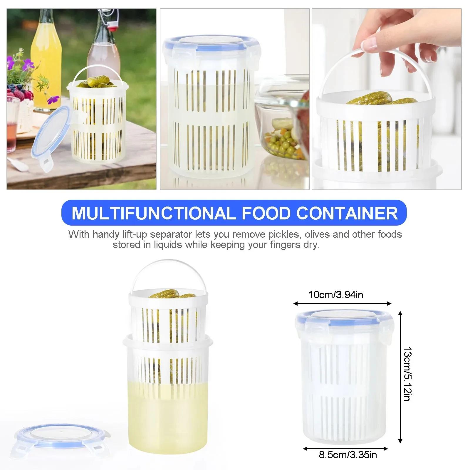 Pot de cornichons avec filtre, récipient de stockage des aliments, support de cornichons, seau de co