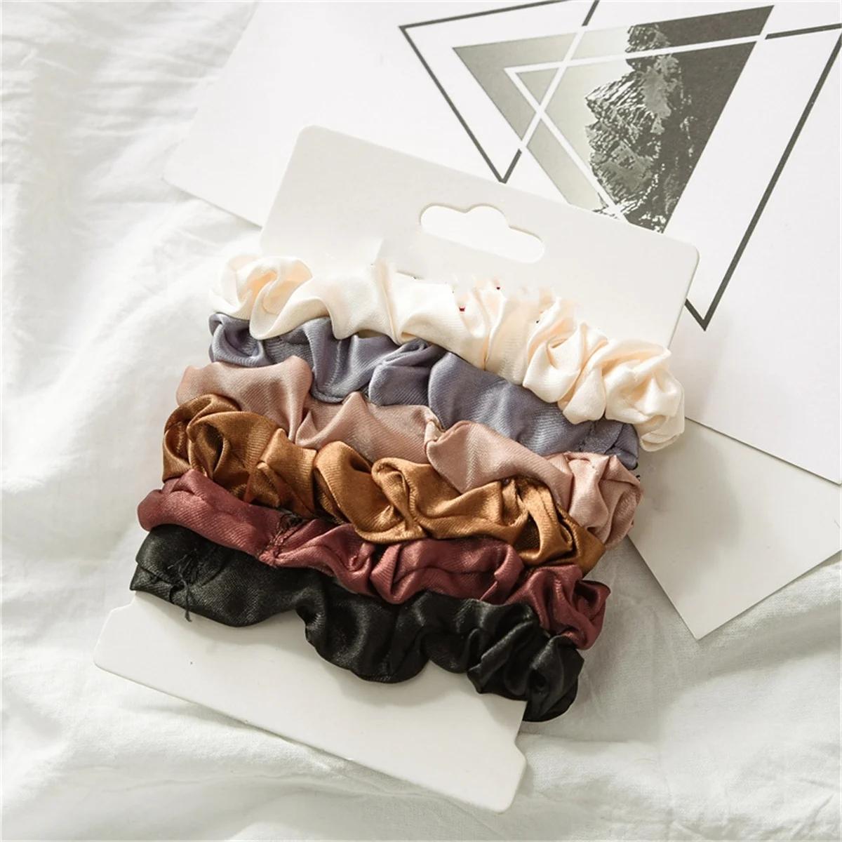 Chouchous en Satin pour femmes, 6 pièces, plus doux que les chouchous en soie pour cheveux | Chouc