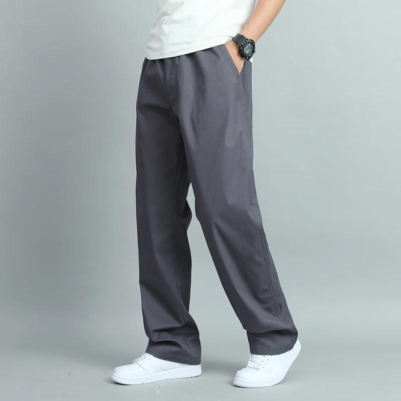 Grande taille hommes décontracté coton pantalon coupe ample pantalon droit Multi poche grand homme p