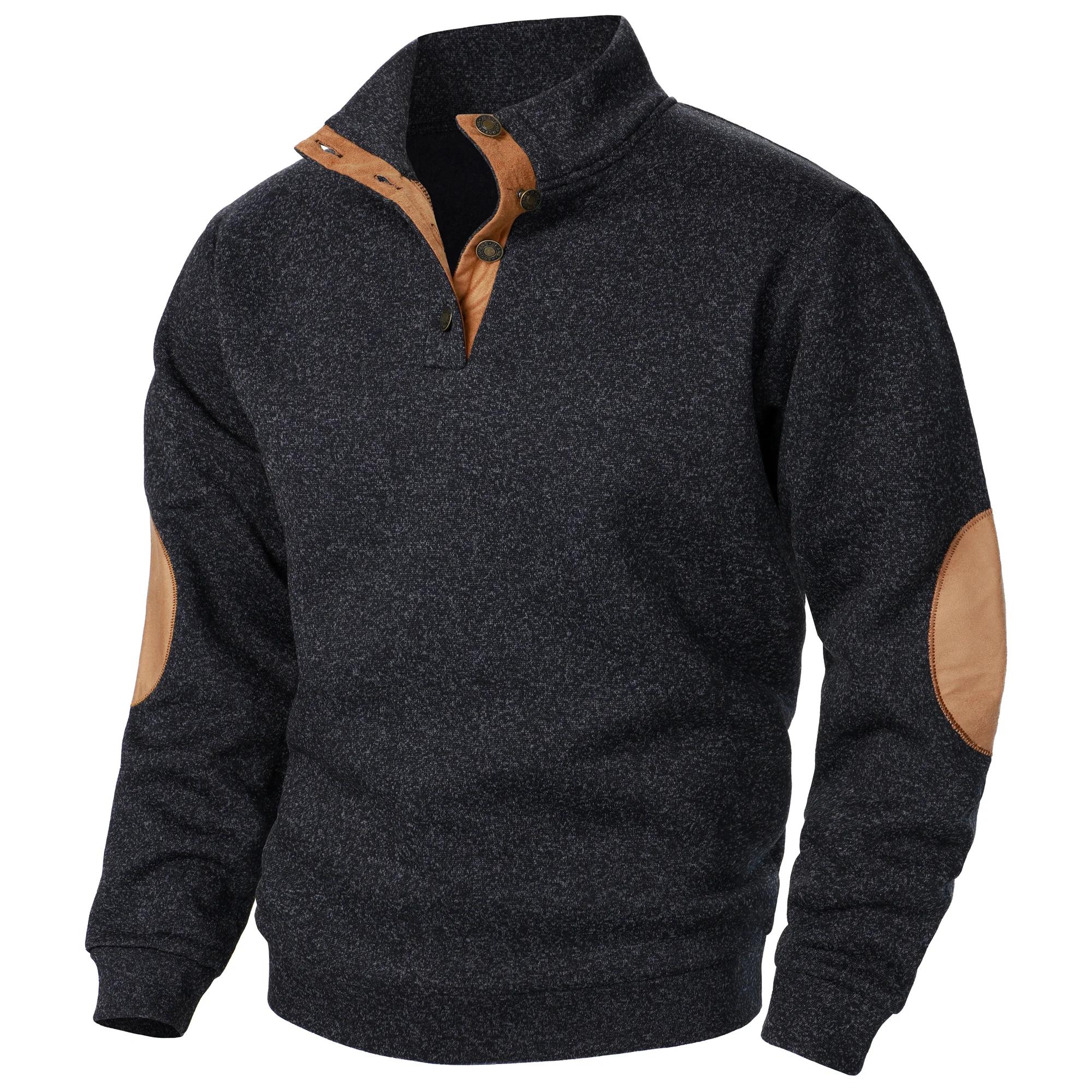 Pull tricoté décontracté à manches longues et col montant pour homme, automne et hiver