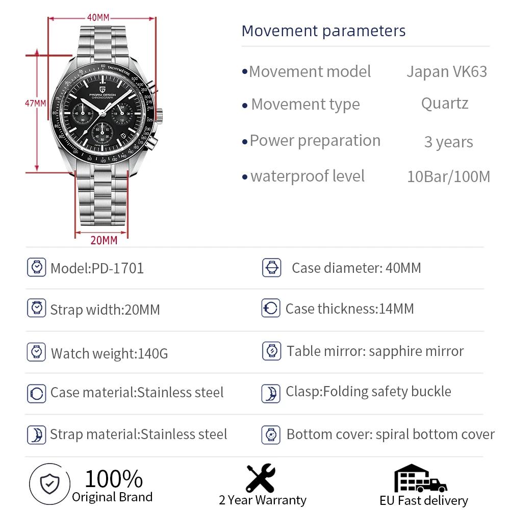 Montre pour homme PAGANI DESIGN 2026, nouvelle montre à quartz de luxe pour homme, date automatique,