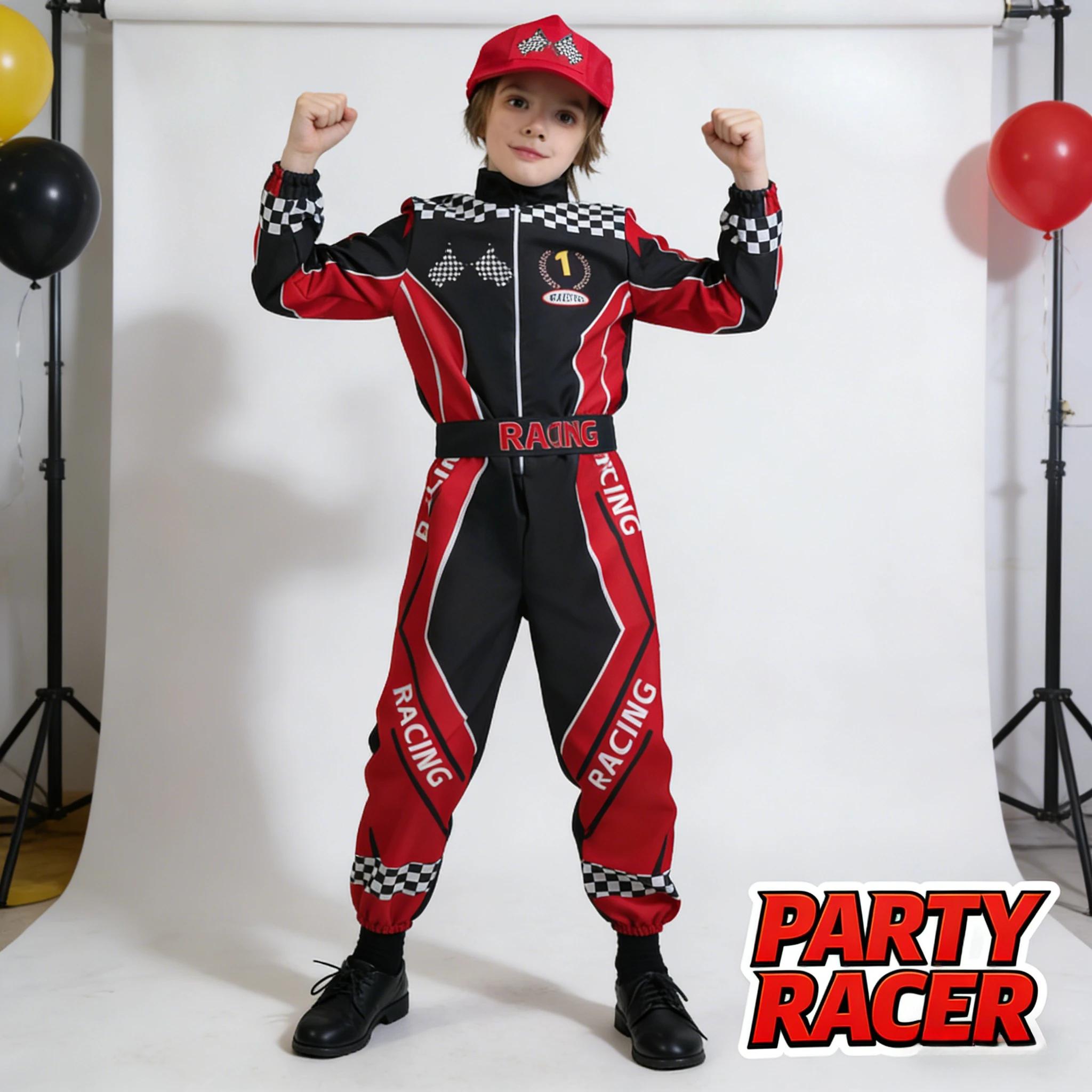 Costume de pilote de course pour enfants, tenue de spectacle sur scène, vêtements de fête pour Hallo