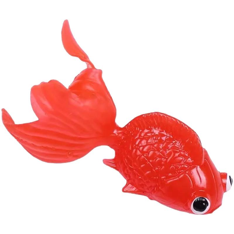 Enfants 10 pièces/ensemble Kawaii Simulation poisson rouge en caoutchouc bébé bain jeux d'eau jouets