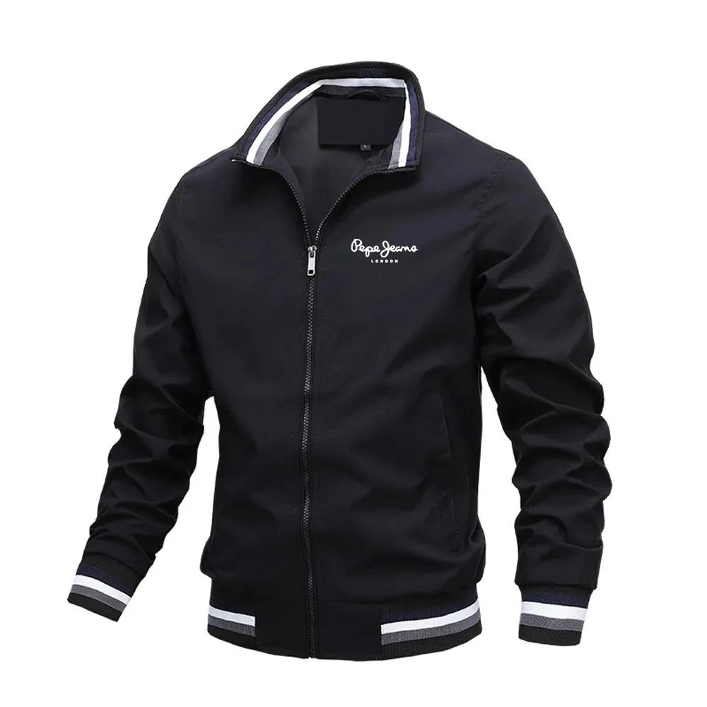 Nouvelle veste décontractée à col montant pour homme, printemps et automne, fermeture éclair, veste