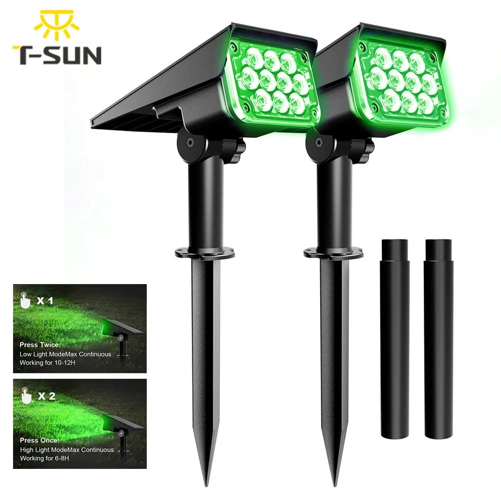 T-SUN projecteur solaire réglable lumière de jardin solaire IP65 énergie solaire lumière verte pour