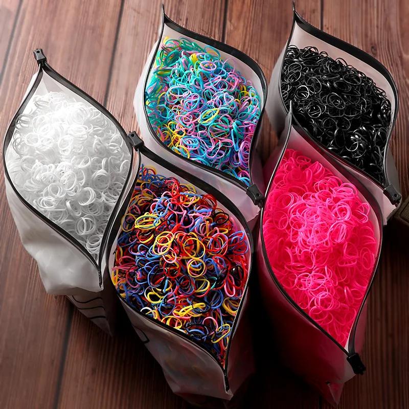Artificiel astiques colorés en caoutchouc de poulet pour filles, attaches pour enfants, porte-queue