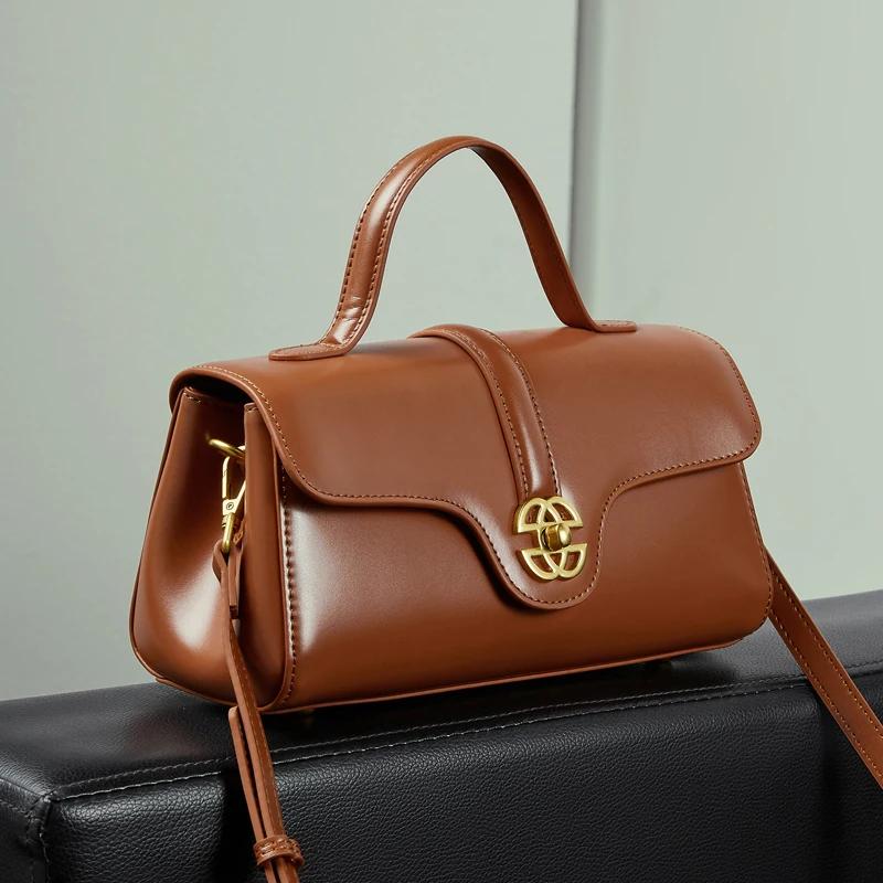 Sac à main de luxe en cuir de vache fendu pour femmes, sac à bandoulière carré de bonne qualité, nou