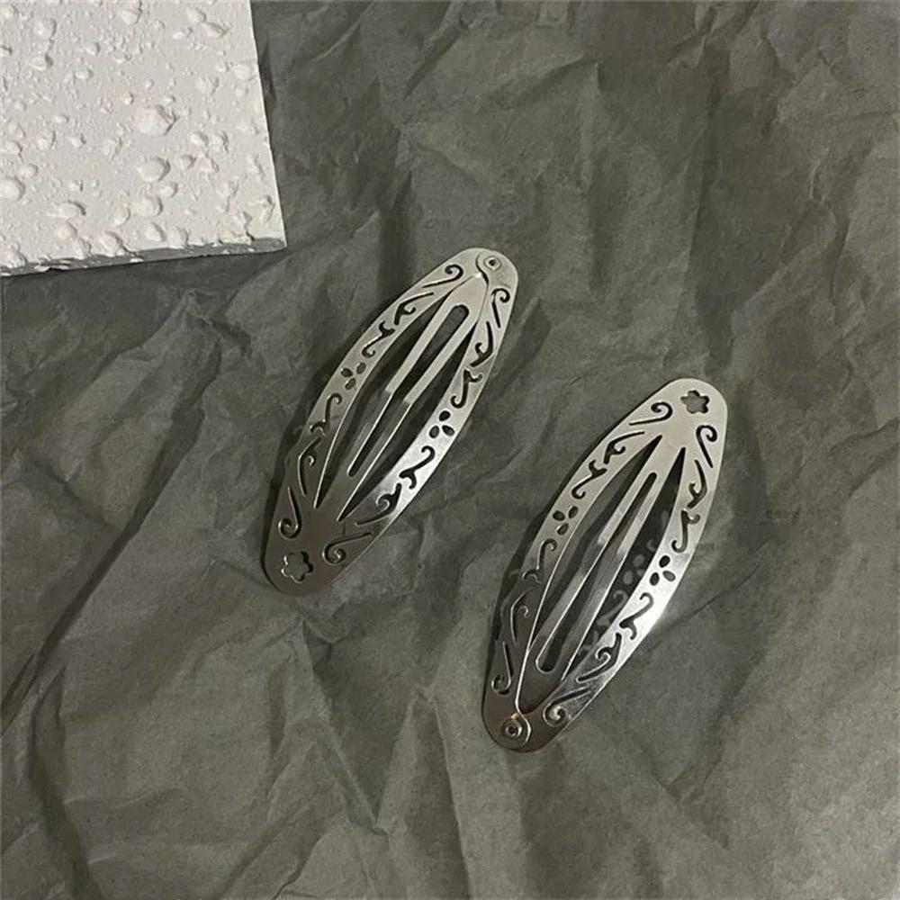 Pinces à cheveux en métal pour femmes de style Y2K, lot de 4/2 pinces à bord BB à la mode pour un us