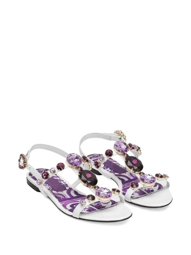 Sandales d'été bohèmes en cuir véritable avec strass, bout ouvert, talons épais, bride à boucle, gra