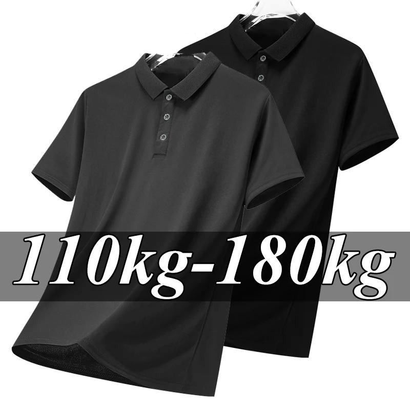 Hommes grande taille Polo surdimensionné 6XL 7XL été à manches courtes t-shirts noir ample homme che