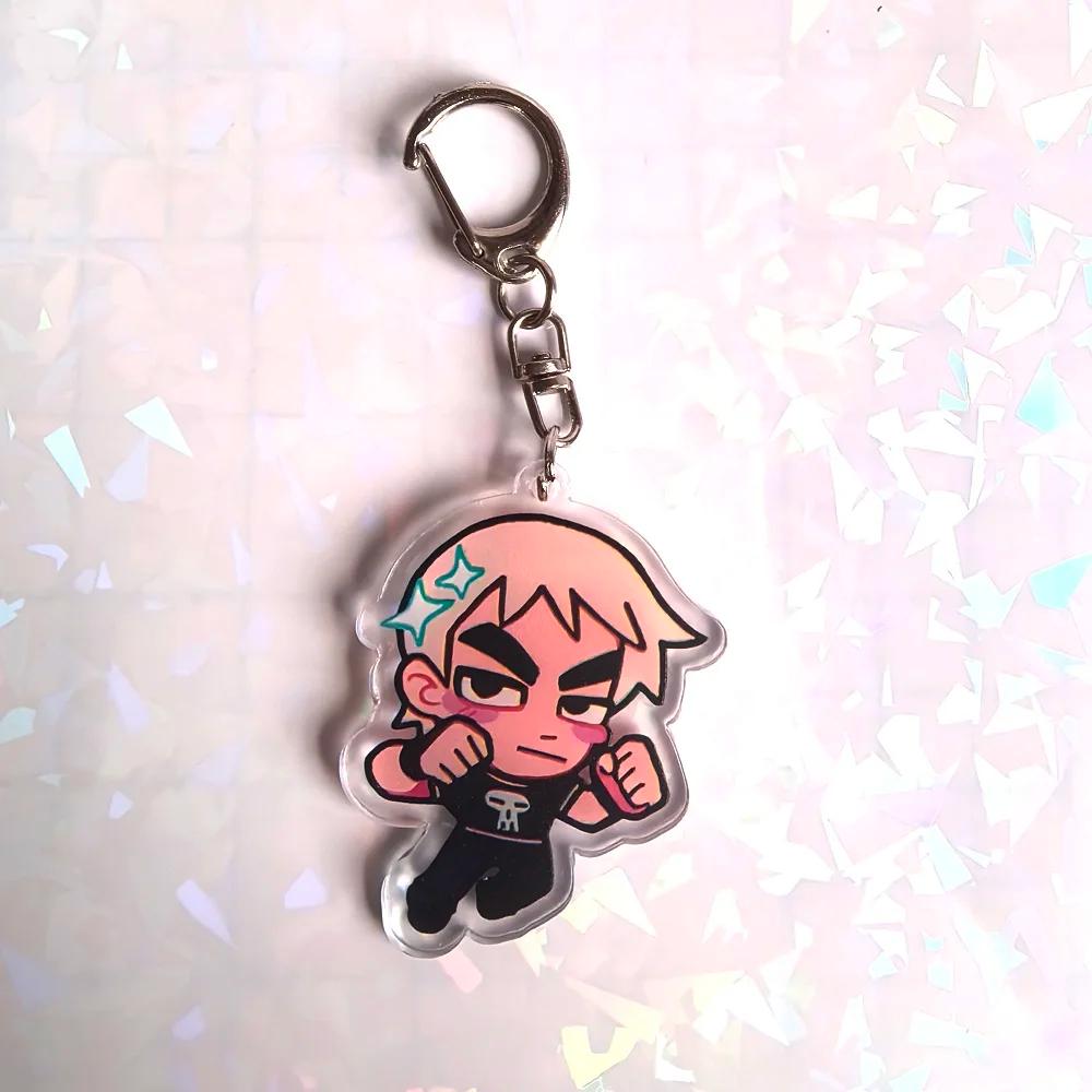 Garçon tordu Scott Pilgrim décolle porte-clés en acrylique cadeau d'anniversaire pour garçons et fil